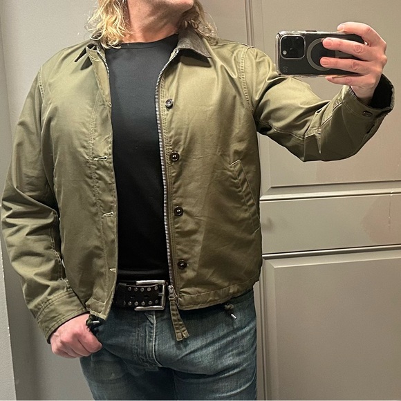 Buck Mason Men's Jacket Olive Green Corduroy Collar Medium $398 - Picture 2 of 16